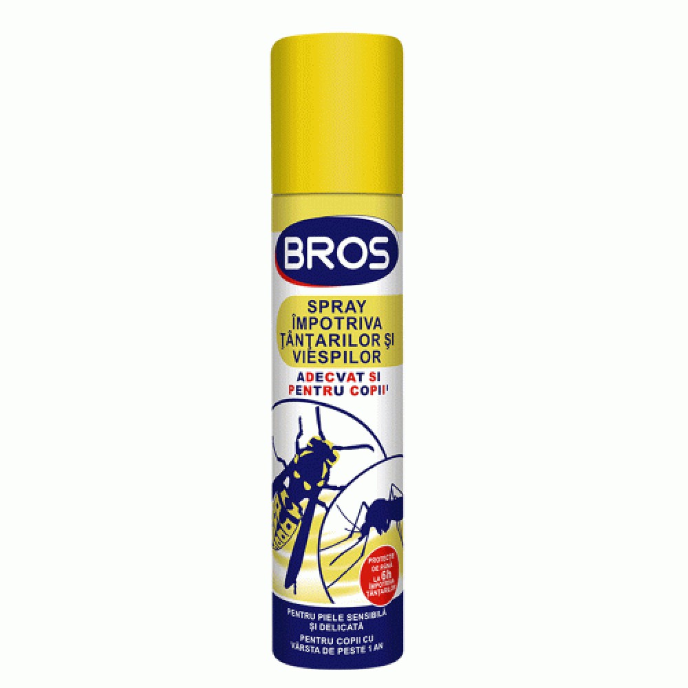  Spray impotriva tantarilor si viespilor (adecvat si pentru copii) Bros, 90ml. (427)