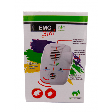 EMG 3in1, PESTMASTER: Dispozitiv anti soareci cu ultrasunete si unde electromagnetice 