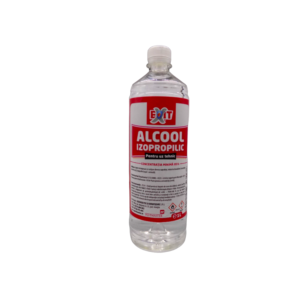 Exit 1L- alcool izopropilic - agent de curatare, degresare si igienizare pentru diverse suprafete