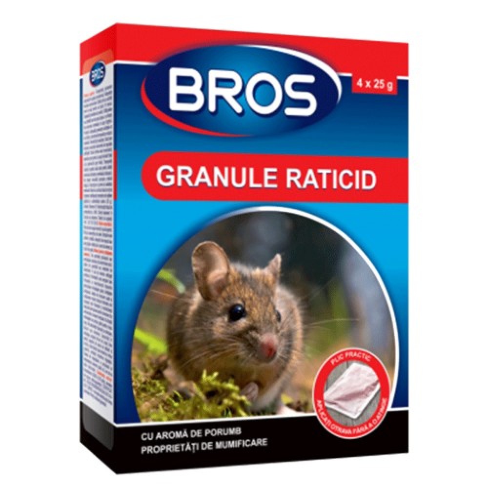  Bros: Pelete raticid impotriva soarecilor, sobolanilor 140gr. (1632)