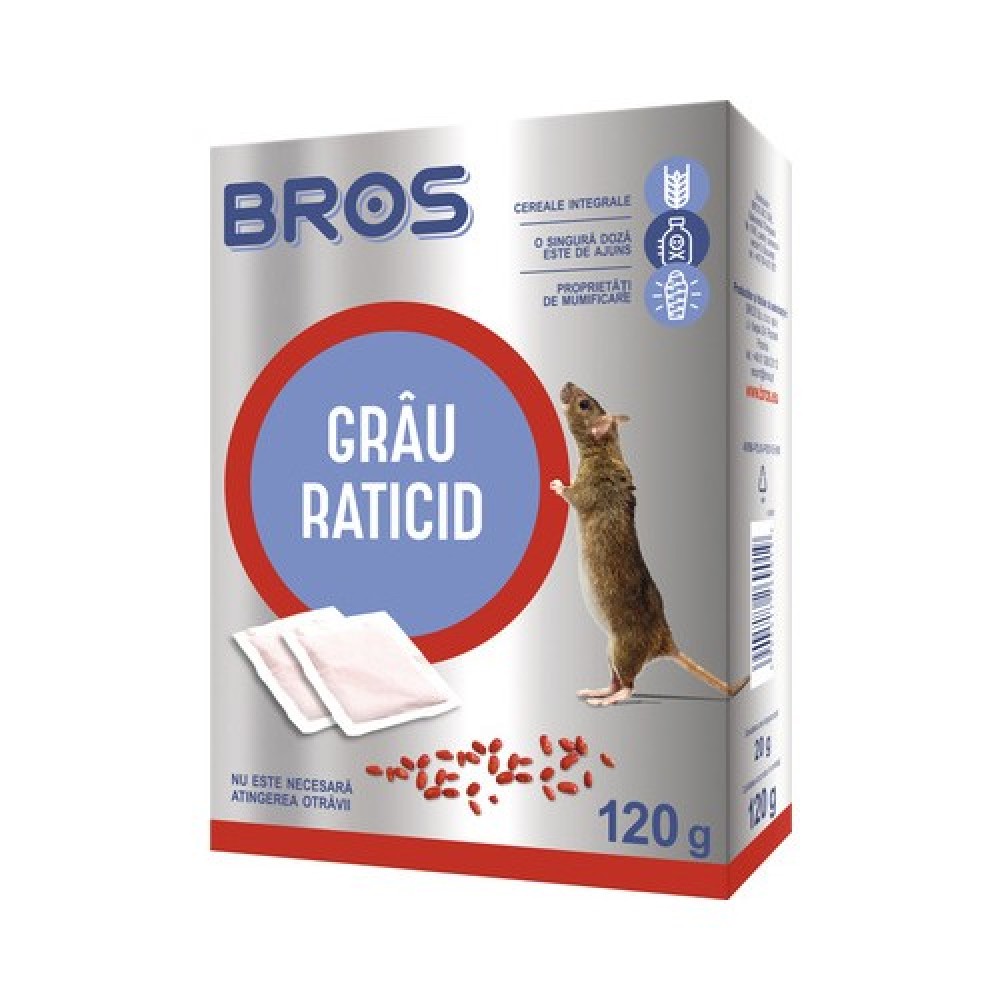  BROS Grau raticid pentru soareci, sobolani 120gr. (1732)