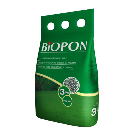 BIOPON: Ingrasamant pentru gazon cu muschi, 3 kg