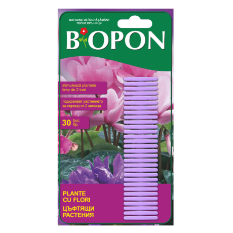 BIOPON: Ingrasamant plante cu flori sticks, 30 buc.