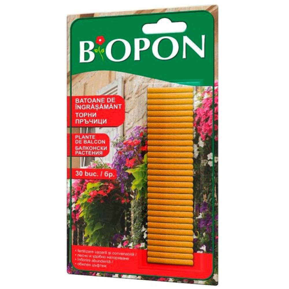 BIOPON: Ingrasamant plante de balcon sticks, 30 buc.