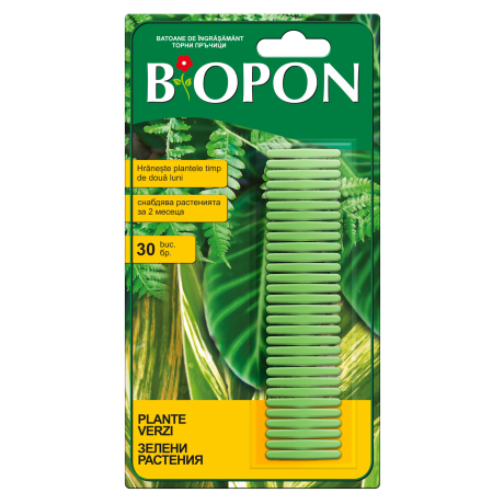 BIOPON: Ingrasamant plante verzi sticks, 30 buc.