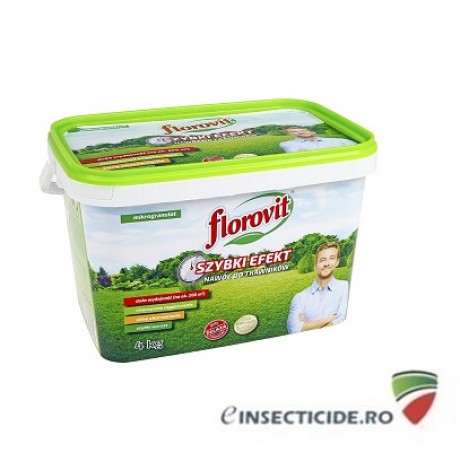 Florovit: Ingrasamant specializat granulat pentru gazon cu efect rapid, 4kg