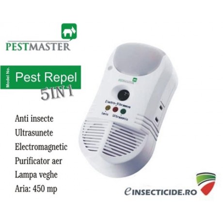 Pest Repel 5in1: Dispozitiv cu ultrasunete si purificator de aer anti insecte