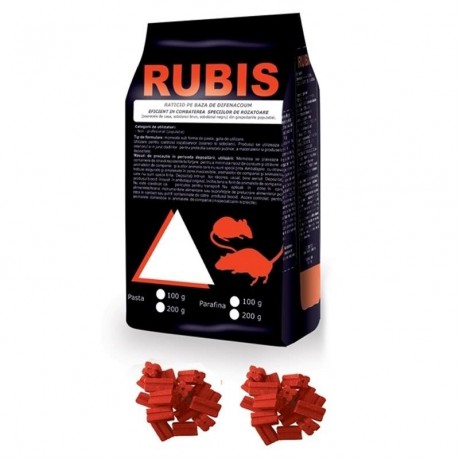  Rubis, 200 gr: Parafina raticida contra rozatoarelor 