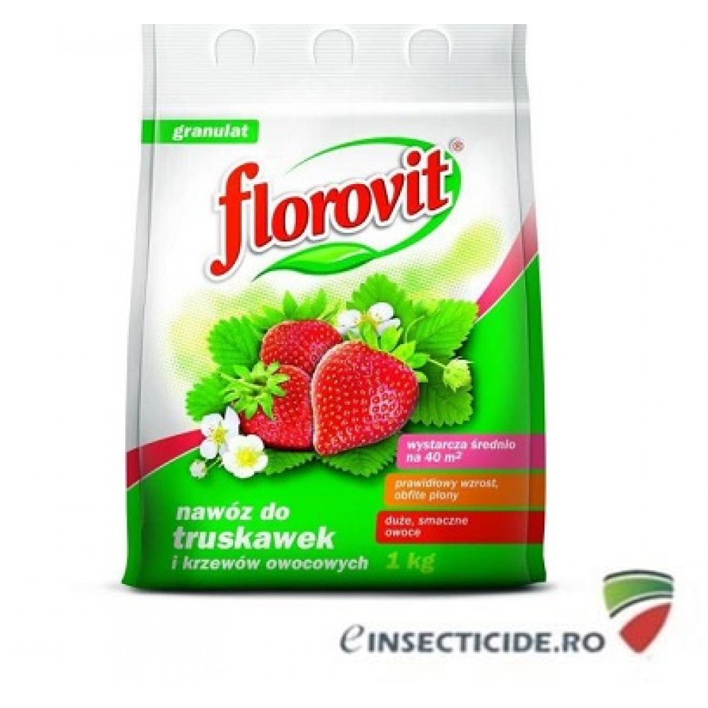 Florovit: Ingrasamant specializat granulat pentru capsuni, fructe de padure si fragi, 1kg